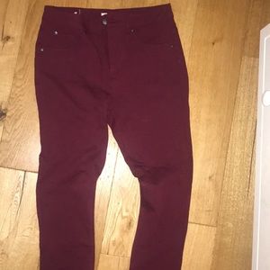 maroon pants